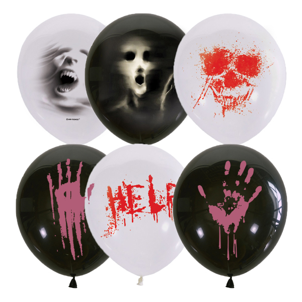 Шар Ужасы. Белый, Черный 2 ст